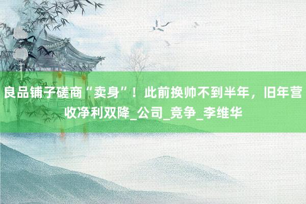 良品铺子磋商“卖身”！此前换帅不到半年，旧年营收净利双降_公司_竞争_李维华