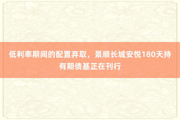 低利率期间的配置弃取，景顺长城安悦180天持有期债基正在刊行