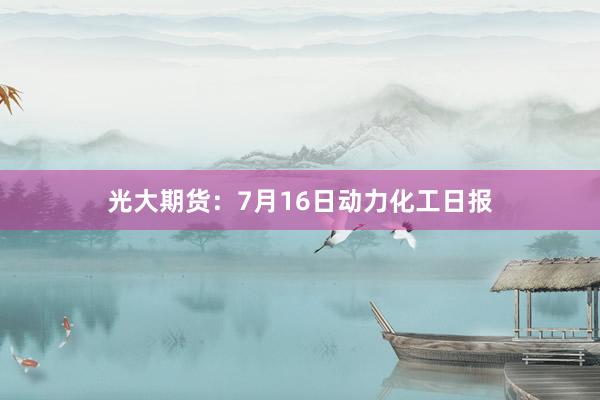 光大期货：7月16日动力化工日报
