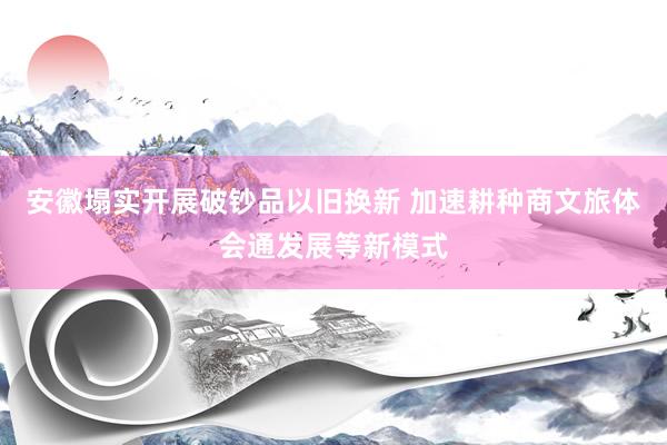 安徽塌实开展破钞品以旧换新 加速耕种商文旅体会通发展等新模式