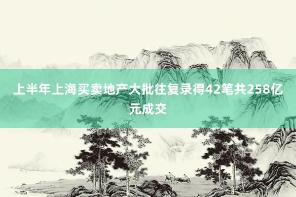 上半年上海买卖地产大批往复录得42笔共258亿元成交