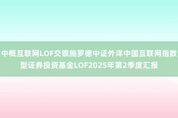 中概互联网LOF交银施罗德中证外洋中国互联网指数型证券投资基金LOF2025年第2季度汇报
