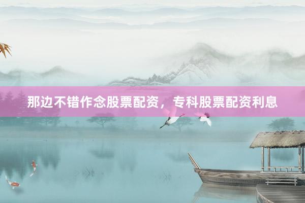 那边不错作念股票配资，专科股票配资利息