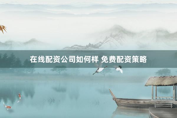 在线配资公司如何样 免费配资策略