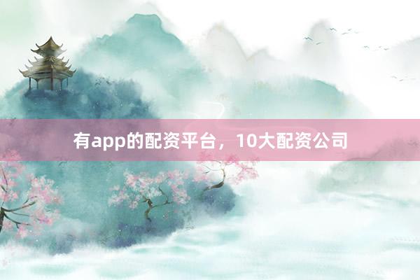 有app的配资平台，10大配资公司