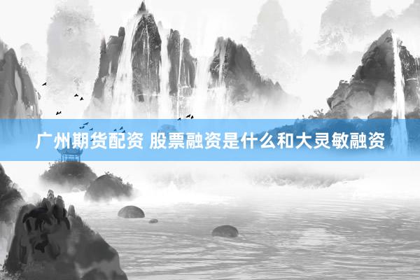 广州期货配资 股票融资是什么和大灵敏融资