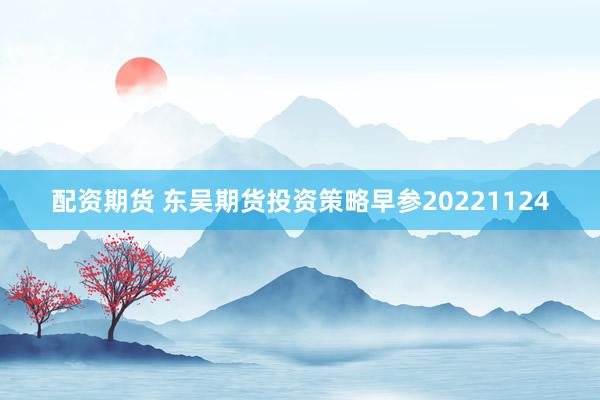 配资期货 东吴期货投资策略早参20221124