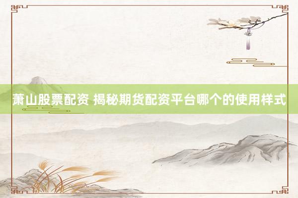 萧山股票配资 揭秘期货配资平台哪个的使用样式