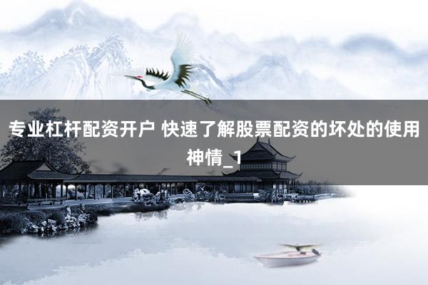 专业杠杆配资开户 快速了解股票配资的坏处的使用神情_1