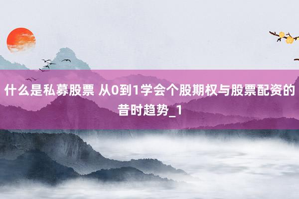 什么是私募股票 从0到1学会个股期权与股票配资的昔时趋势_1